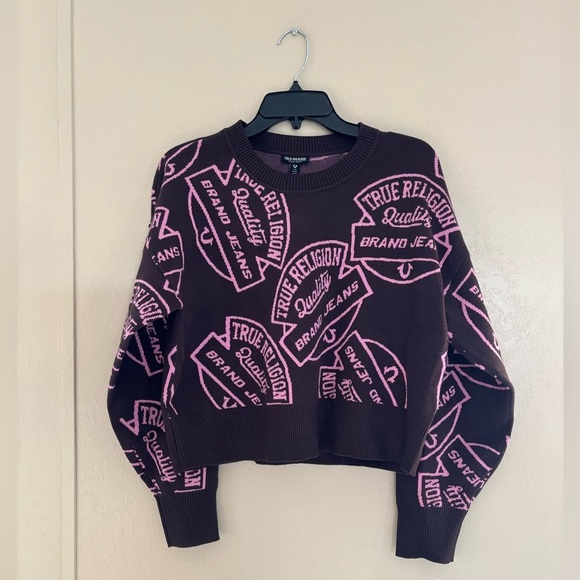 True Religion Sweaters - NWT True Religion women’s Monogram Jacquard Sweater sz L